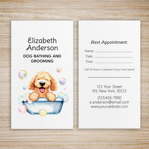 Dog Groomer Golden Doodle Appointment Business Card
