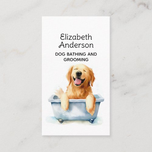 Dog Groomer Golden Retriever Business Card
