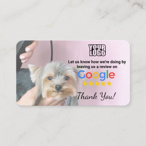 Dog Groomer Google Review Template With QR _ Business Card