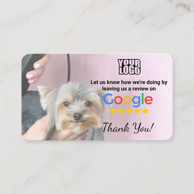 Dog Groomer Google Review Template With QR - Business Card (Front)
