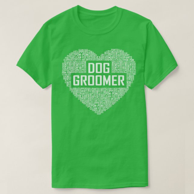 Dog Groomer Heart T-Shirt (Design Front)