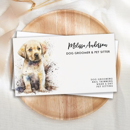 Dog Groomer Labrador Retriever Puppy Pet Sitter Business Card