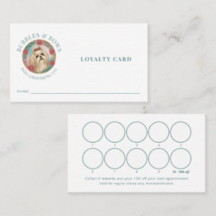 Dog Groomer Loyalty Card Cute Shih Tzu Logo