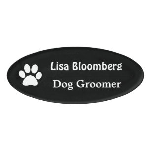 Dog Groomer Name Tag Personalized