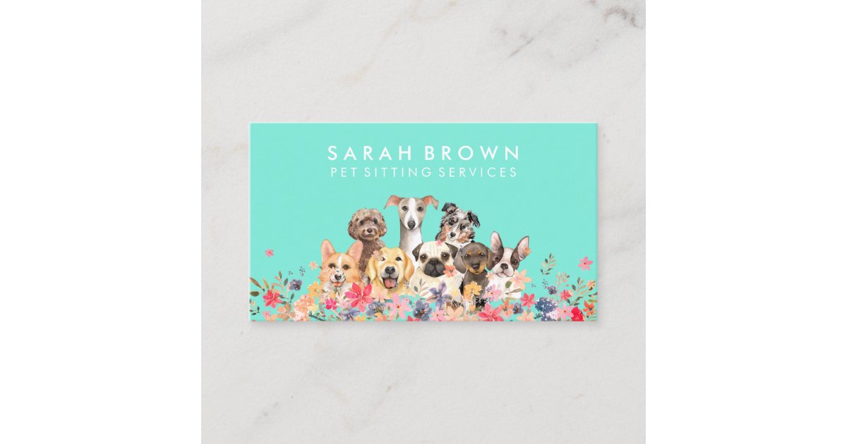 Dog Groomer Neon Green Business Card