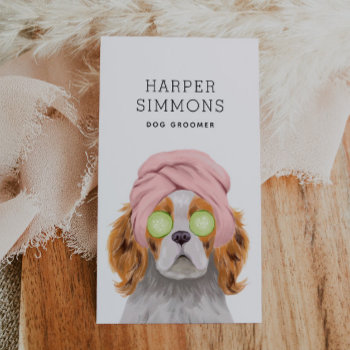 Dog Groomer Pampered Puppy Business Card by NamiBear at Zazzle