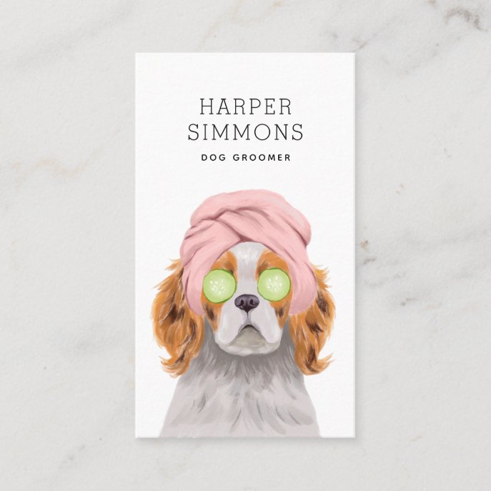 Dog Groomer Pampered Puppy Business Card