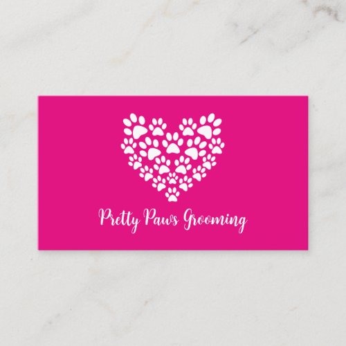 Dog Groomer Paw Print Business Card