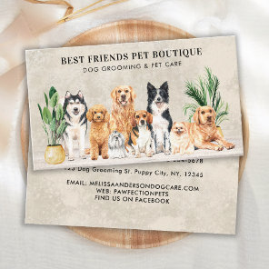 Dog Groomer Pet Care Boho Puppy Dogs Sitter Business Card