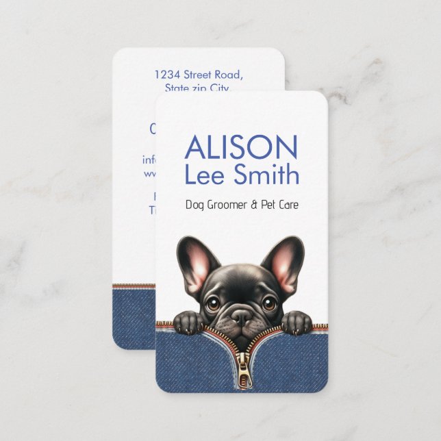 Dog Groomer & Pet Care Business Card (Front/Back)