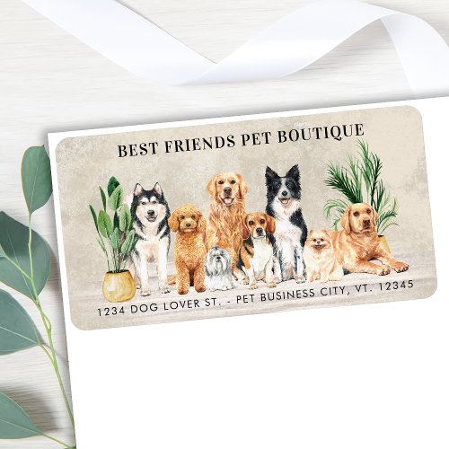 Dog Groomer Pet Care Puppy Dogs Return Address  Label