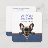 Dog Groomer & Pet Care Square Business Card (Front/Back)