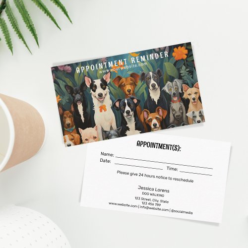 Dog Groomer Pet Care Veterinarian Appointment  Business Card