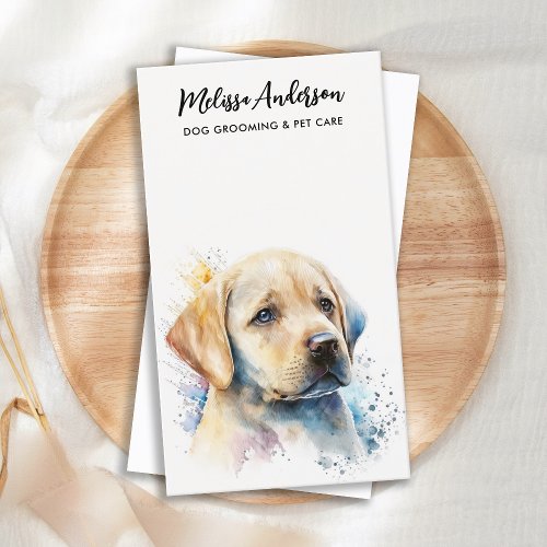 Dog Groomer Pet Sitter Yellow Labrador Puppy Business Card