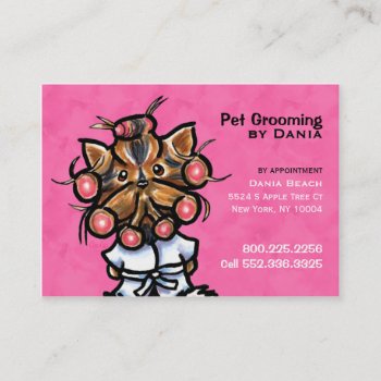 Dog Groomer Pet Spa Business Pretty Pink Business Card by offleashart at Zazzle