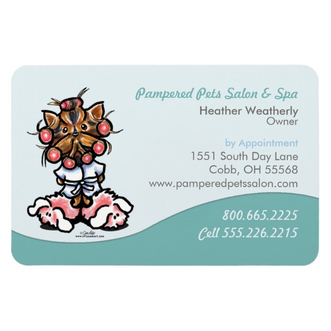 Dog Groomer Pet Spa Business Seafoam Magnet (Horizontal)