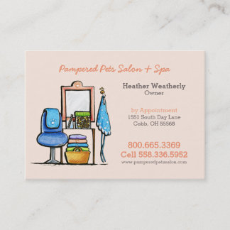 Dog Groomer Pet Spa Chair Waiting Business Card