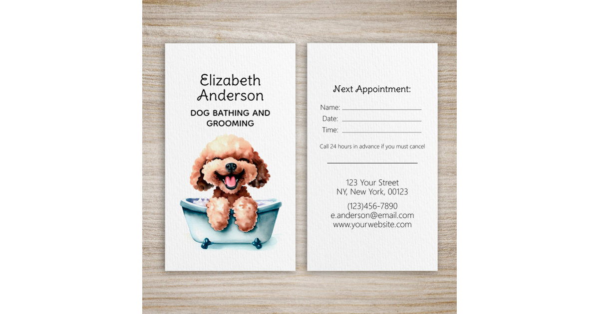 Dog Groomer Poodle Appointment Business Card Zazzle