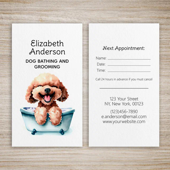 Dog Groomer Poodle Appointment Business Card Zazzle
