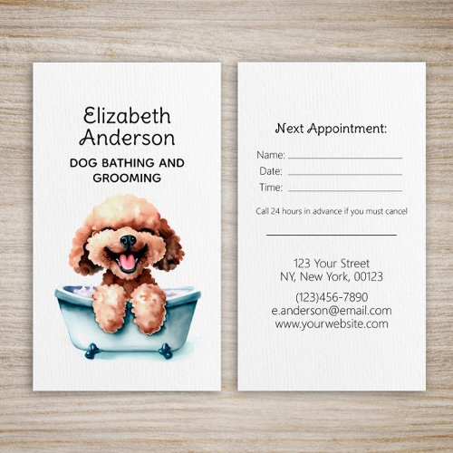 Dog Groomer Poodle Appointment Business Card