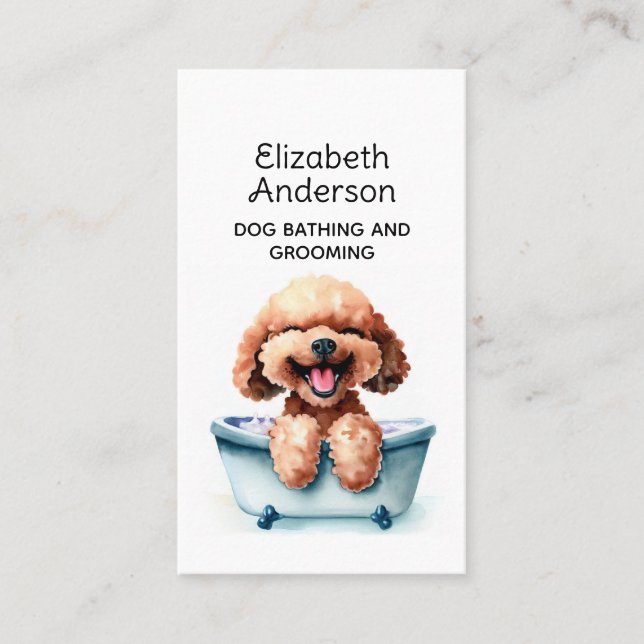 Dog Groomer Poodle Business Card (Front)