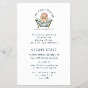 Dog Groomer Promotion Flyer Cute Toy Poodle Logo