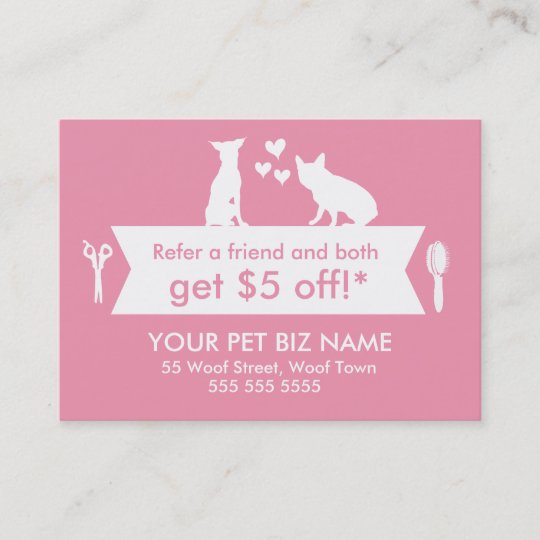 Dog Groomer Referral Card Personalizable