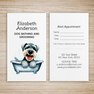 Dog Groomer Schnauzer Appointment Business Card