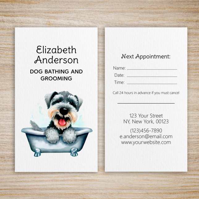 Dog Groomer Schnauzer Appointment Business Card