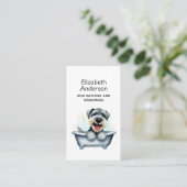 Dog Groomer Schnauzer Appointment Business Card (Standing Front)