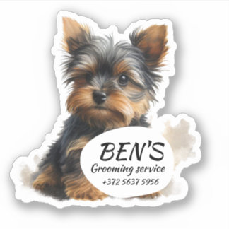 Dog Groomer Service Pampered Cute Puppy Pet Sticker