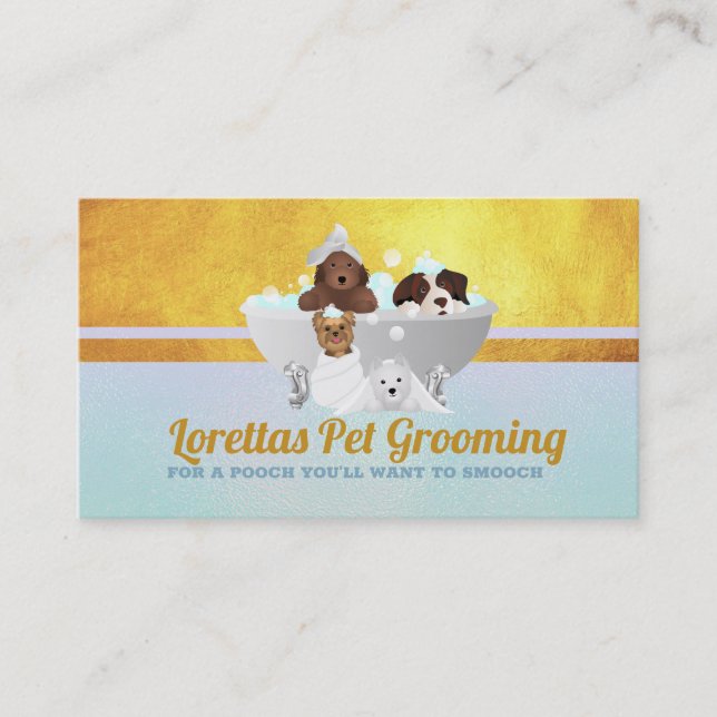 Dog Groomer Slogans Business Cards (Front)