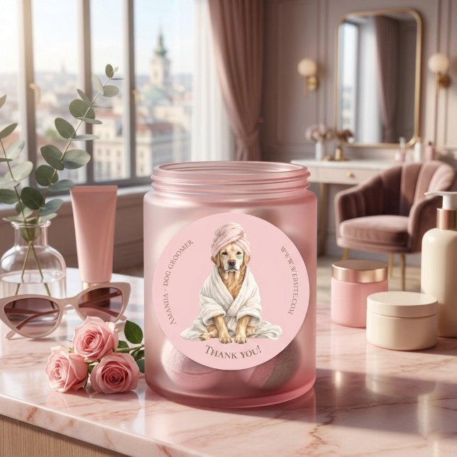 Dog Groomer Spa Personalized Thank You Stickers (Creator Uploaded)