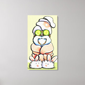 Dog Groomer Spa Robed Shih Tzu Cucumber Canvas Print