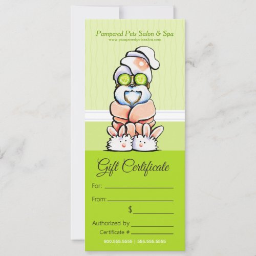 Dog Groomer Spa Shih Tzu Cucumber Gift Certificate