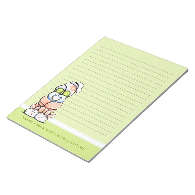 Dog Groomer Spa Shih Tzu Cucumber Lined Notepad (Angled)