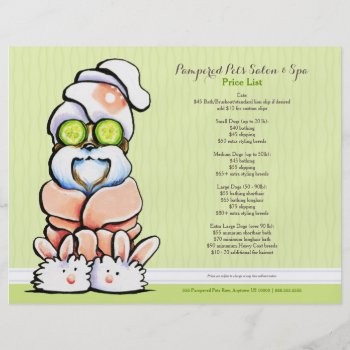 Dog Groomer Spa Shih Tzu Cucumber Price Sheet by offleashart at Zazzle