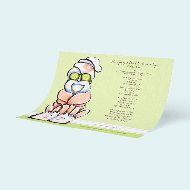 Dog Groomer Spa Shih Tzu Cucumber Price Sheet Zazzle