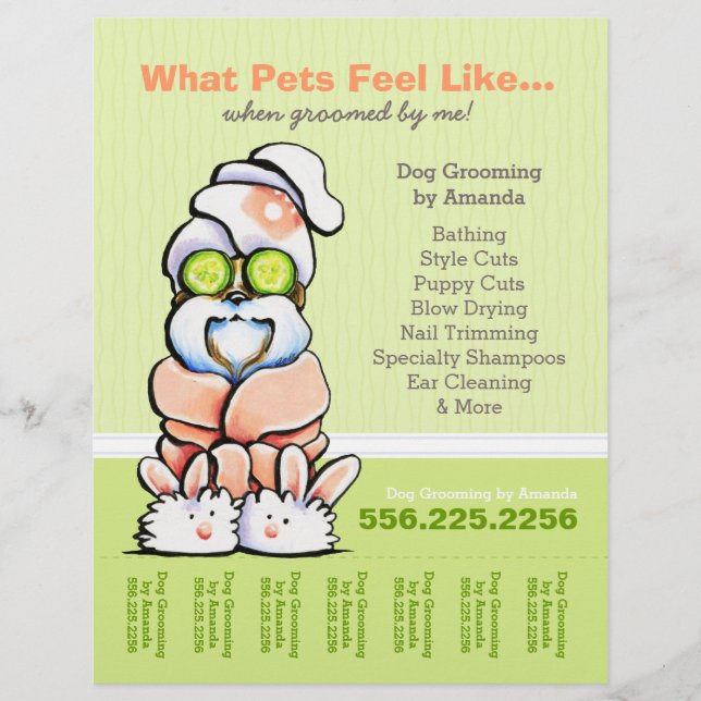 Dog Groomer Spa Shih Tzu Cucumber Tear Sheet (Front)
