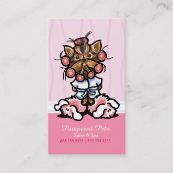 Dog Groomer Spa Yorkie Pink Appointment by offleashart at Zazzle