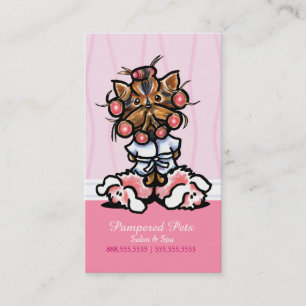 Dog Groomer Spa Yorkie Pink Appointment Card