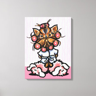Dog Groomer Spa Yorkie Pink Canvas Print