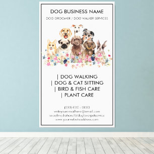 Dog groomer vet pet sitter Canine walkers business Canvas Print