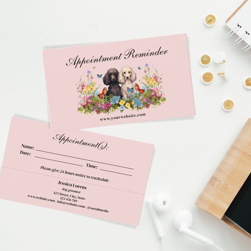 Dog Groomer Veterinarian Dog Care Appointment  Business Card