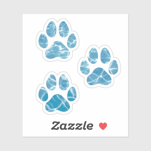 Dog Groomer Wash Paws Prints Watercolor Water Sticker (Sheet)
