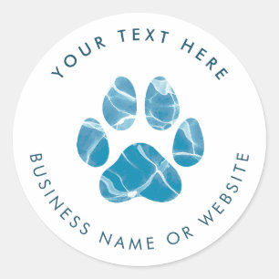 Dog Groomer Wash Water Paws Prints Promotional Classic Round Sticker