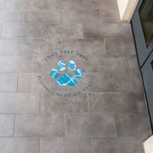 Dog Groomer Wash Water Paws Prints Promotional Floor Decals