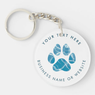 Dog Groomer Wash Water Paws Prints Promotional Keychain