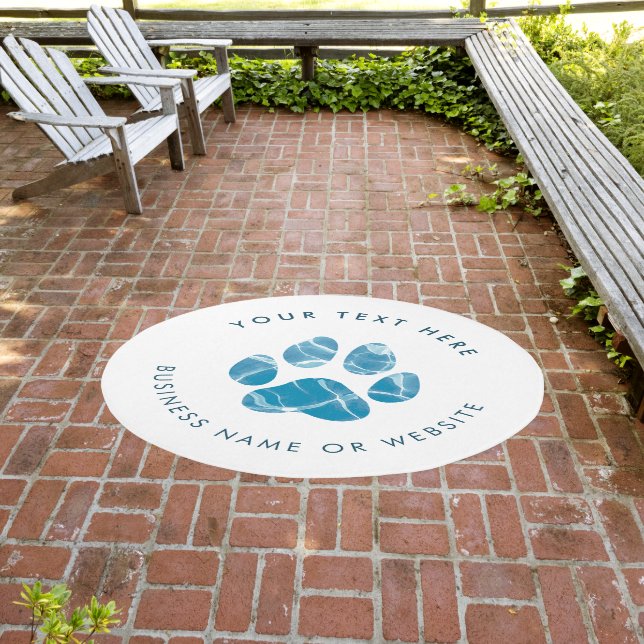 Dog Groomer Wash Water Paws Prints Promotional Outdoor Rug (Insitu (Outdoor 3))