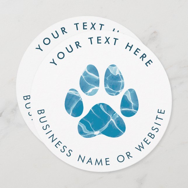 Dog Groomer Wash Water Paws Prints QR Code (Front/Back)